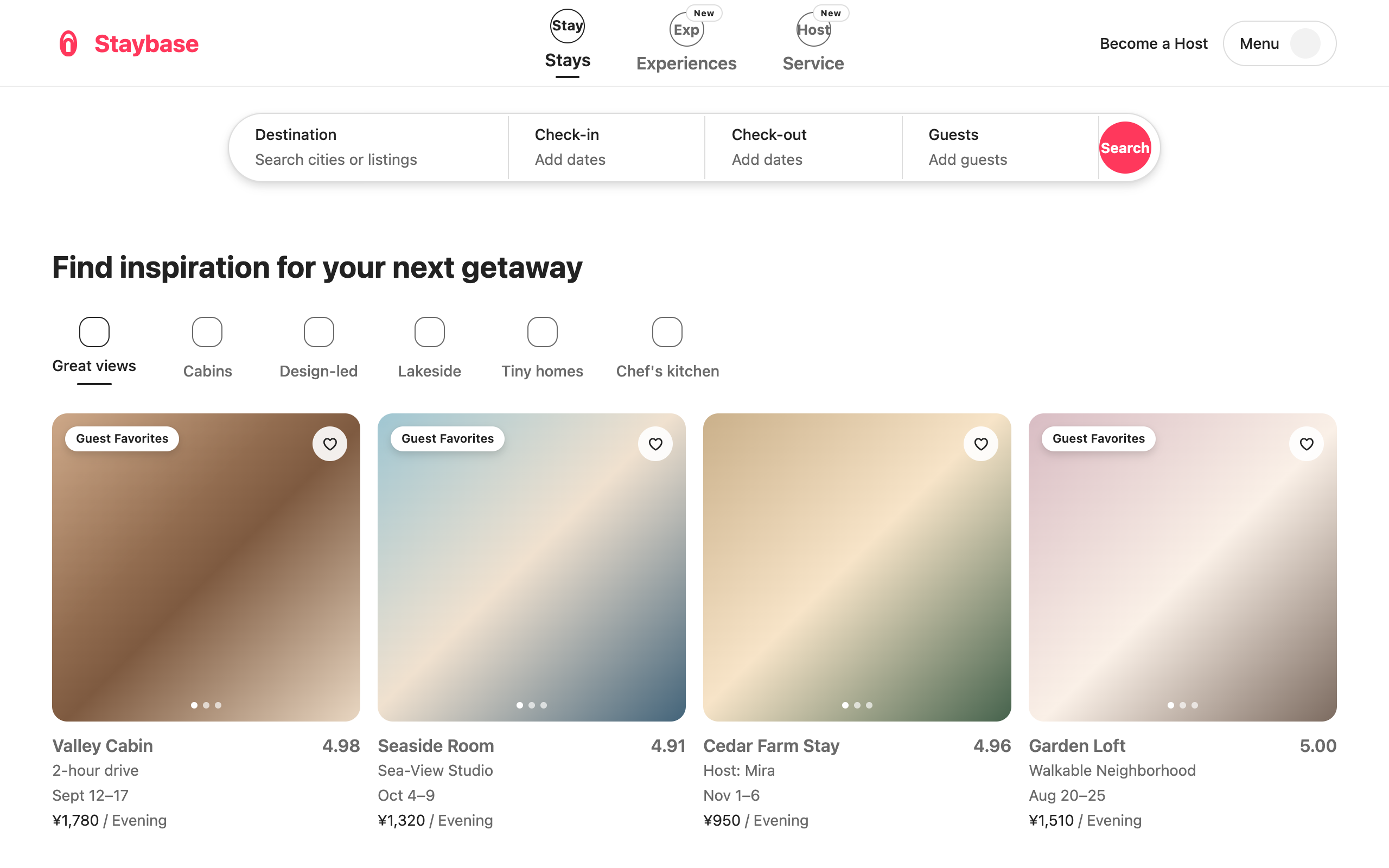 Airbnb 模板示例截图