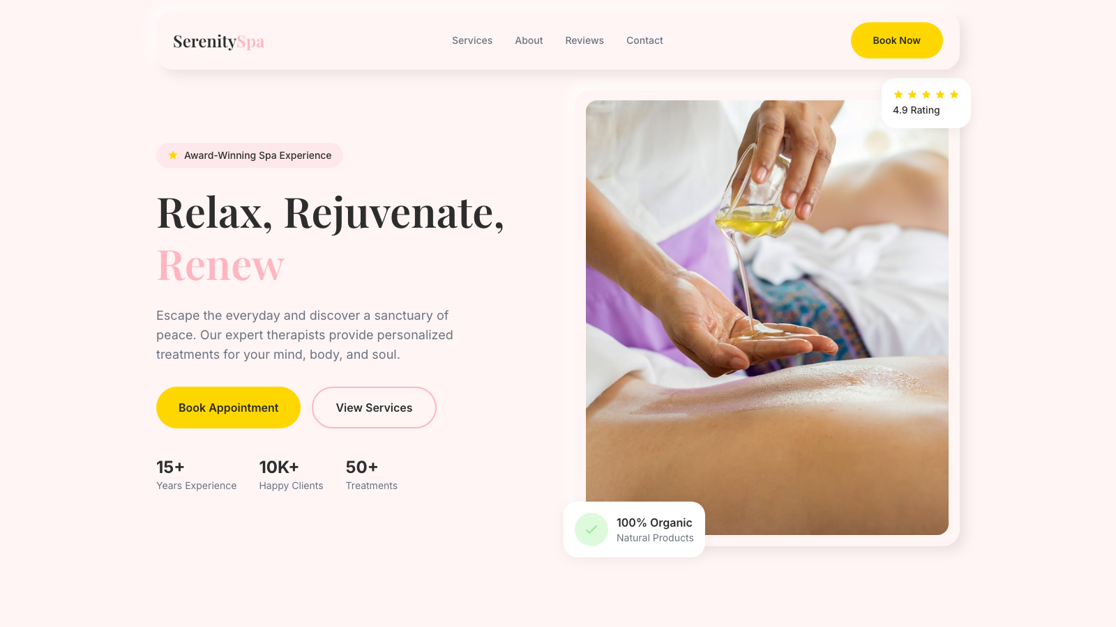 Beauty & Spa Service 模板示例截图