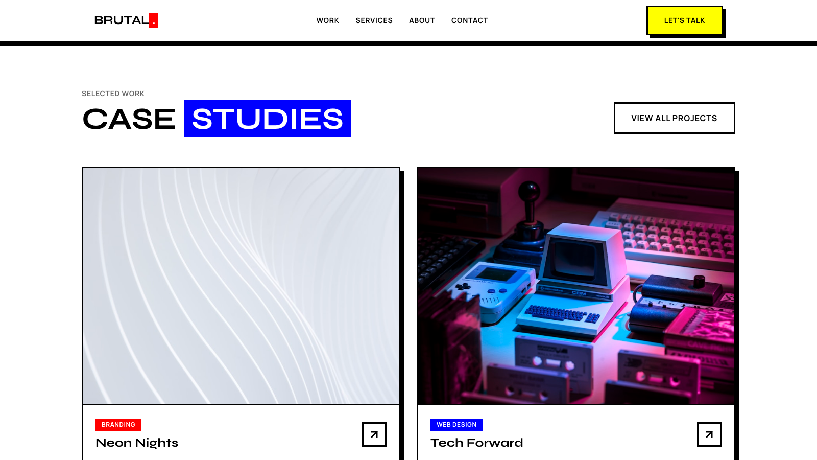 Creative Agency Portfolio 设计模板生成的网站内容区截图