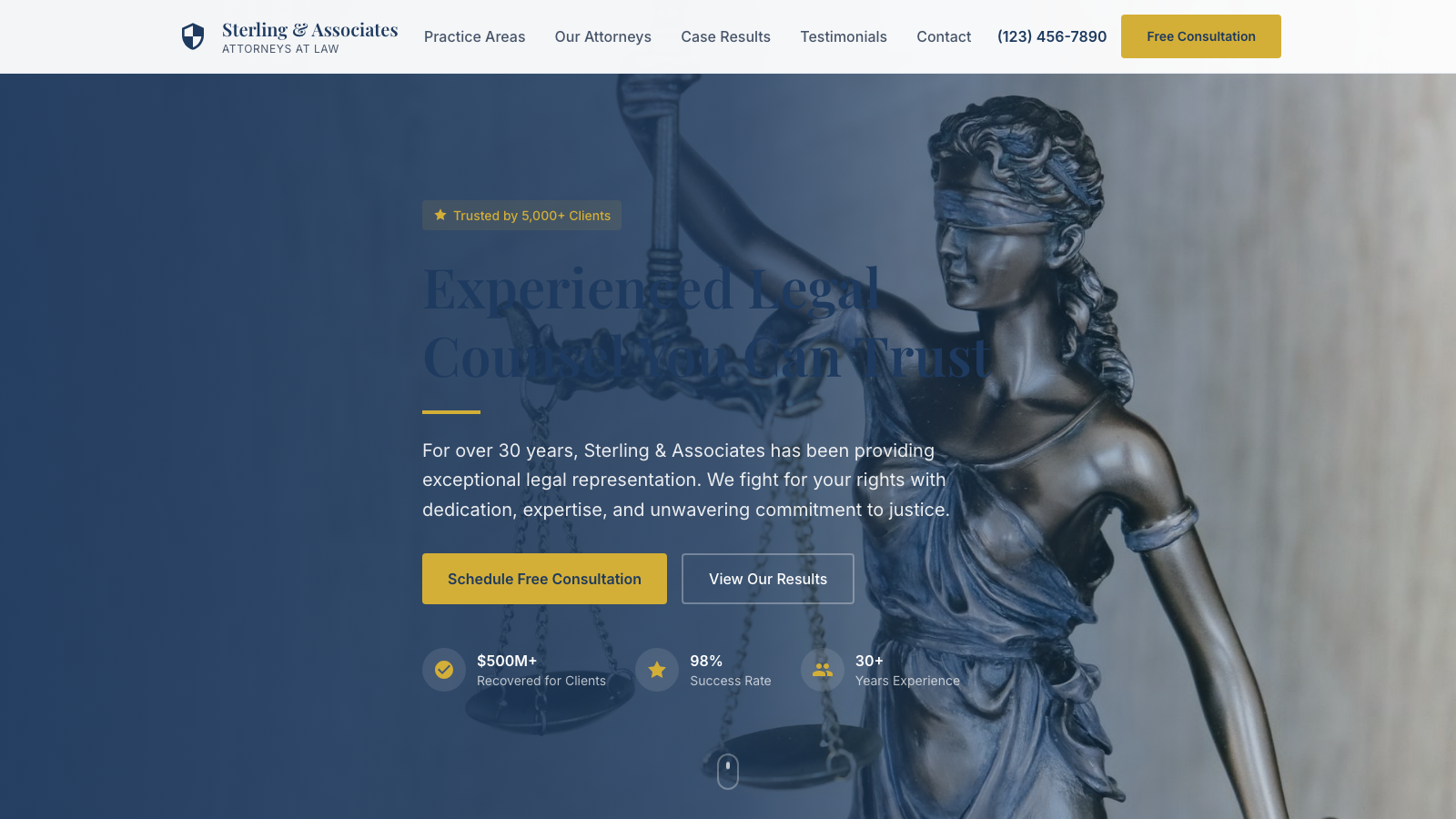 Legal Services 模板示例截图