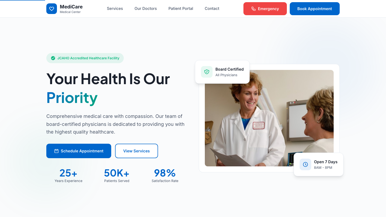 Medical Clinic 模板示例截图