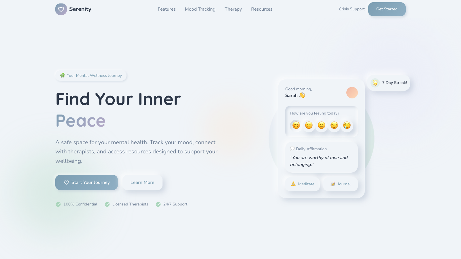 Mental Health 模板示例截图