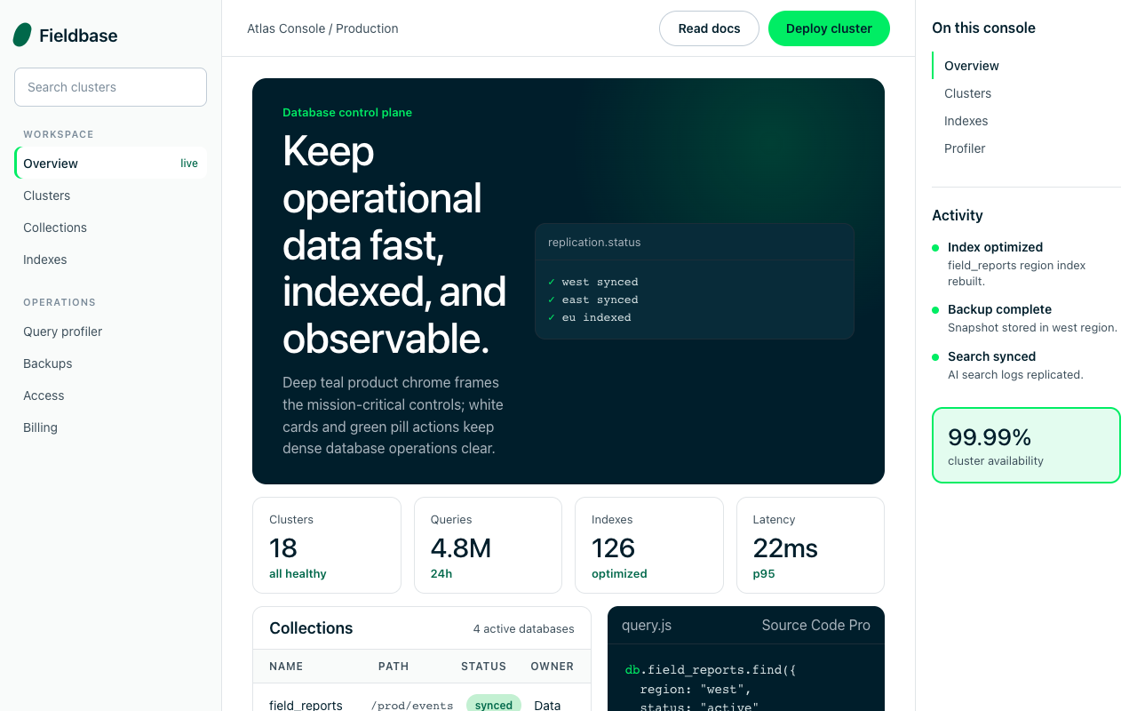 Mongodb 设计语言生成的控制台页面截图