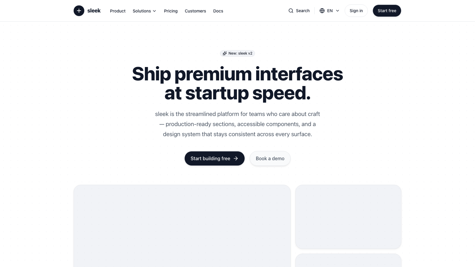 Sleek 模板示例截图
