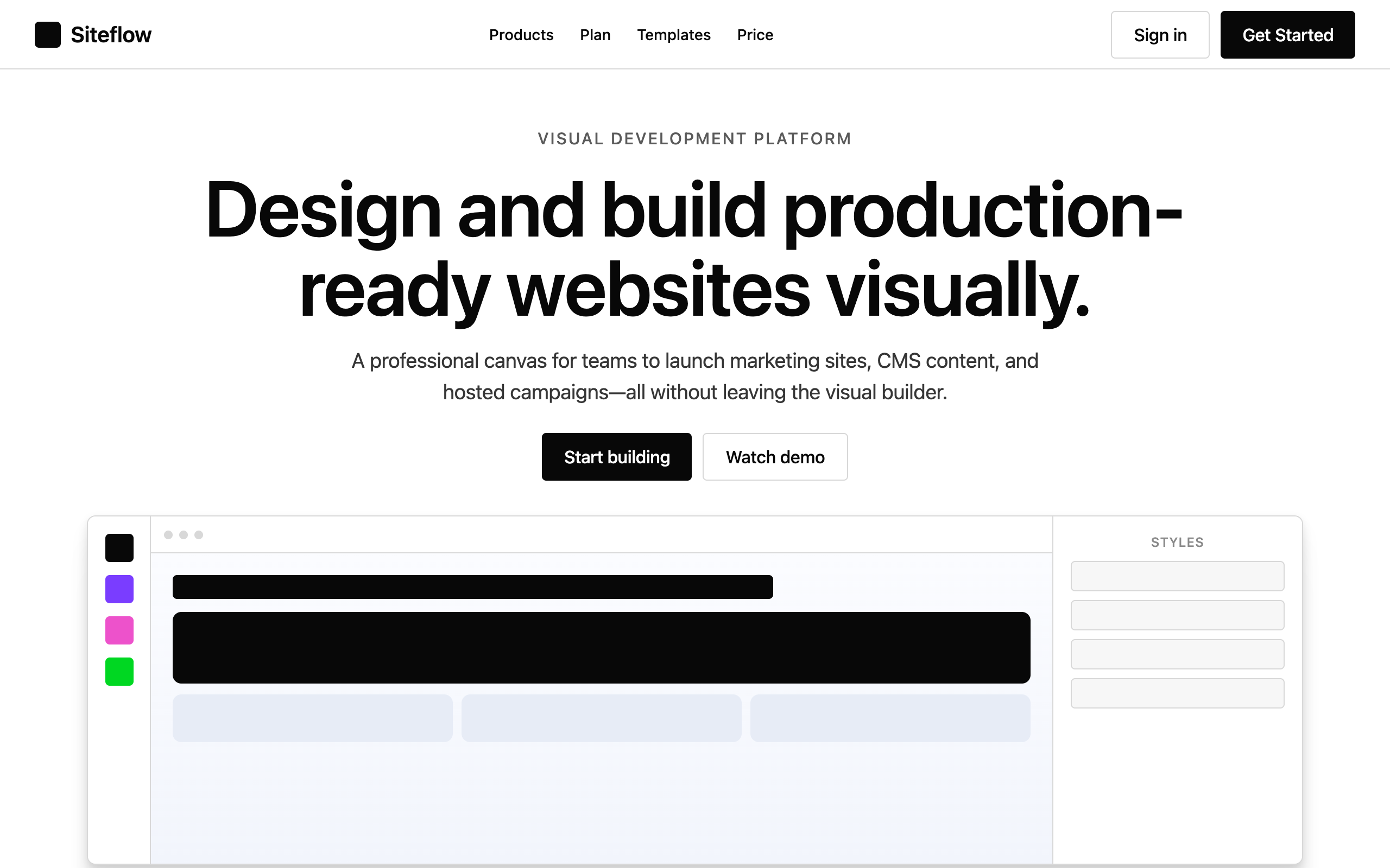 Webflow 模板示例截图